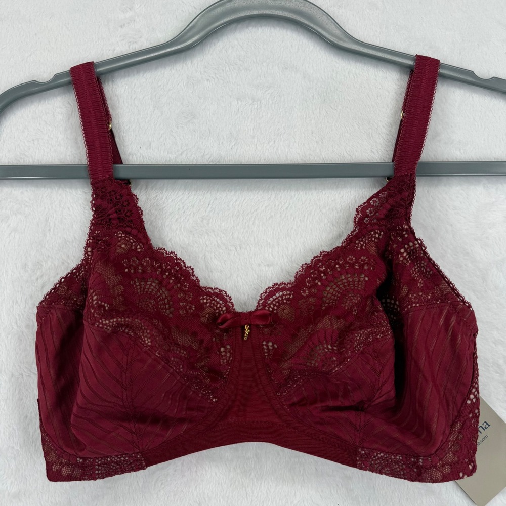 Amoena Karolina 34D Red Lace Bra Adjustable Straps NEW